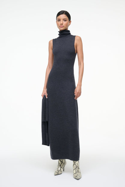 STAUD Sale Canal Midi Dress Charcoal