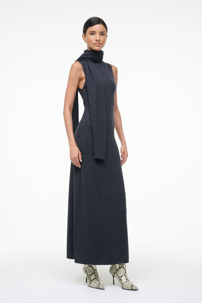STAUD Sale Canal Midi Dress Charcoal