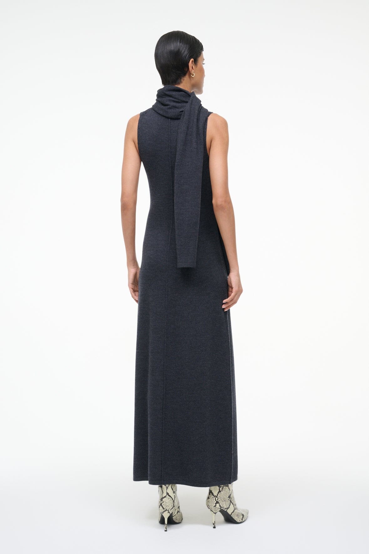 STAUD Sale Canal Midi Dress Charcoal