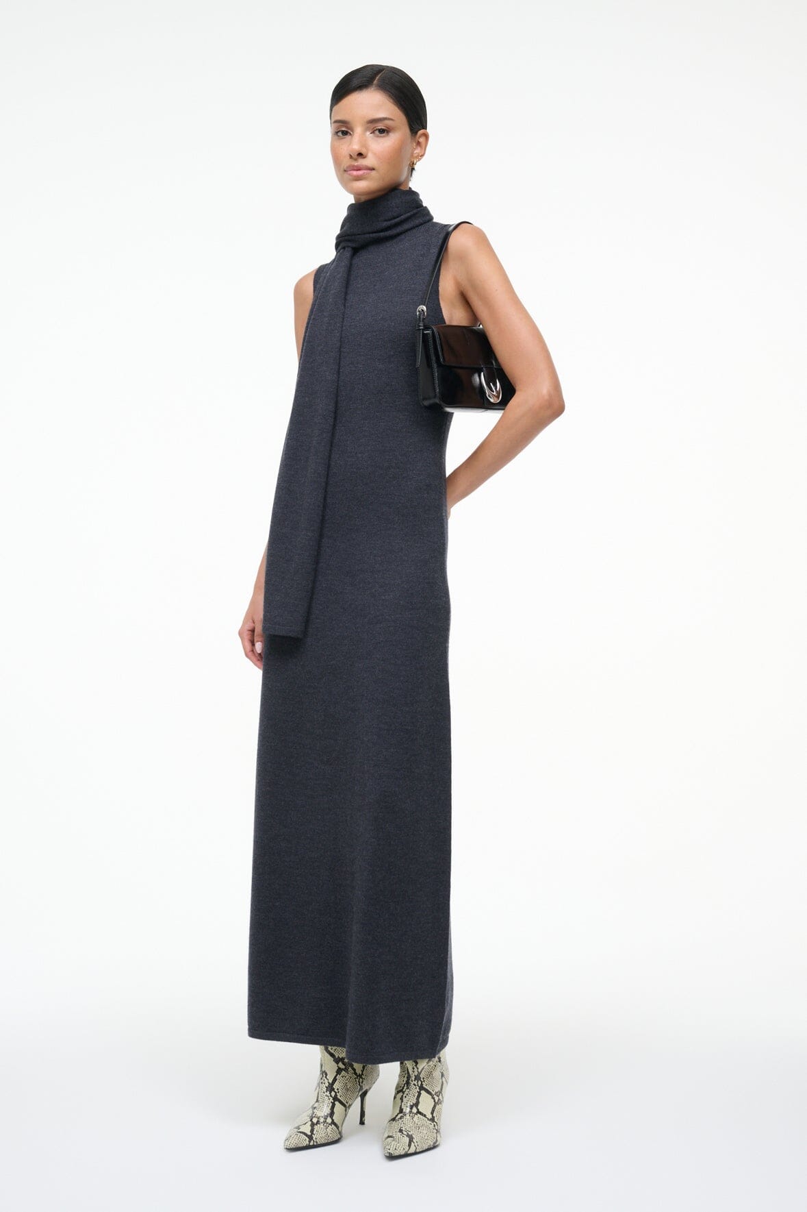 STAUD Sale Canal Midi Dress Charcoal