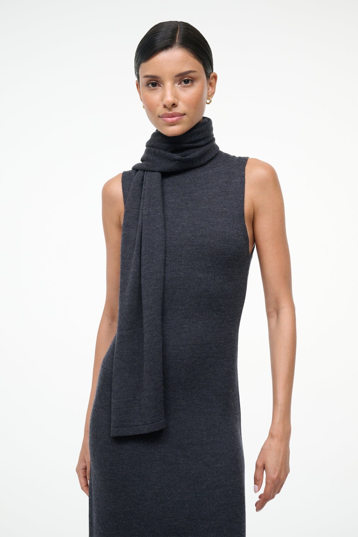 STAUD Sale Canal Midi Dress Charcoal