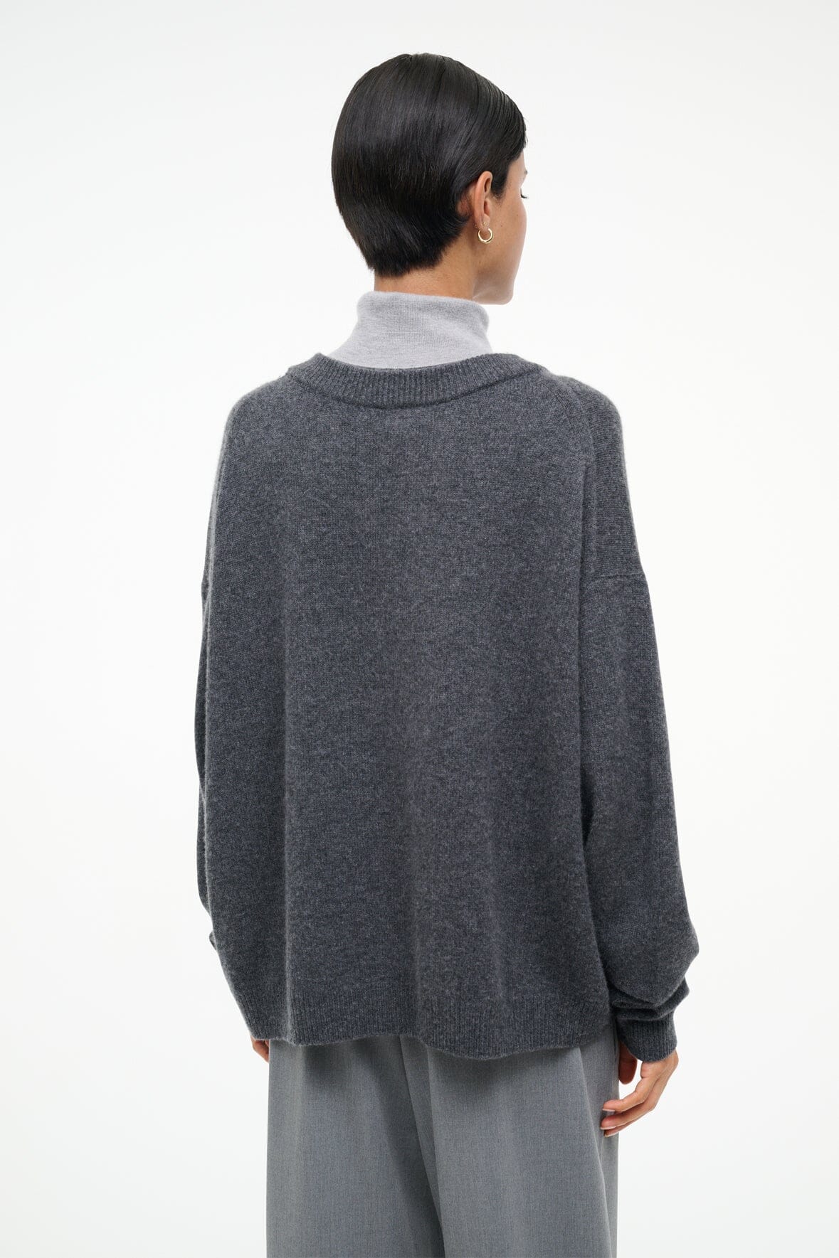 STAUD Sale Doris Cashmere Sweater Charcoal