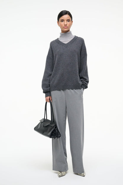 STAUD Sale Doris Cashmere Sweater Charcoal