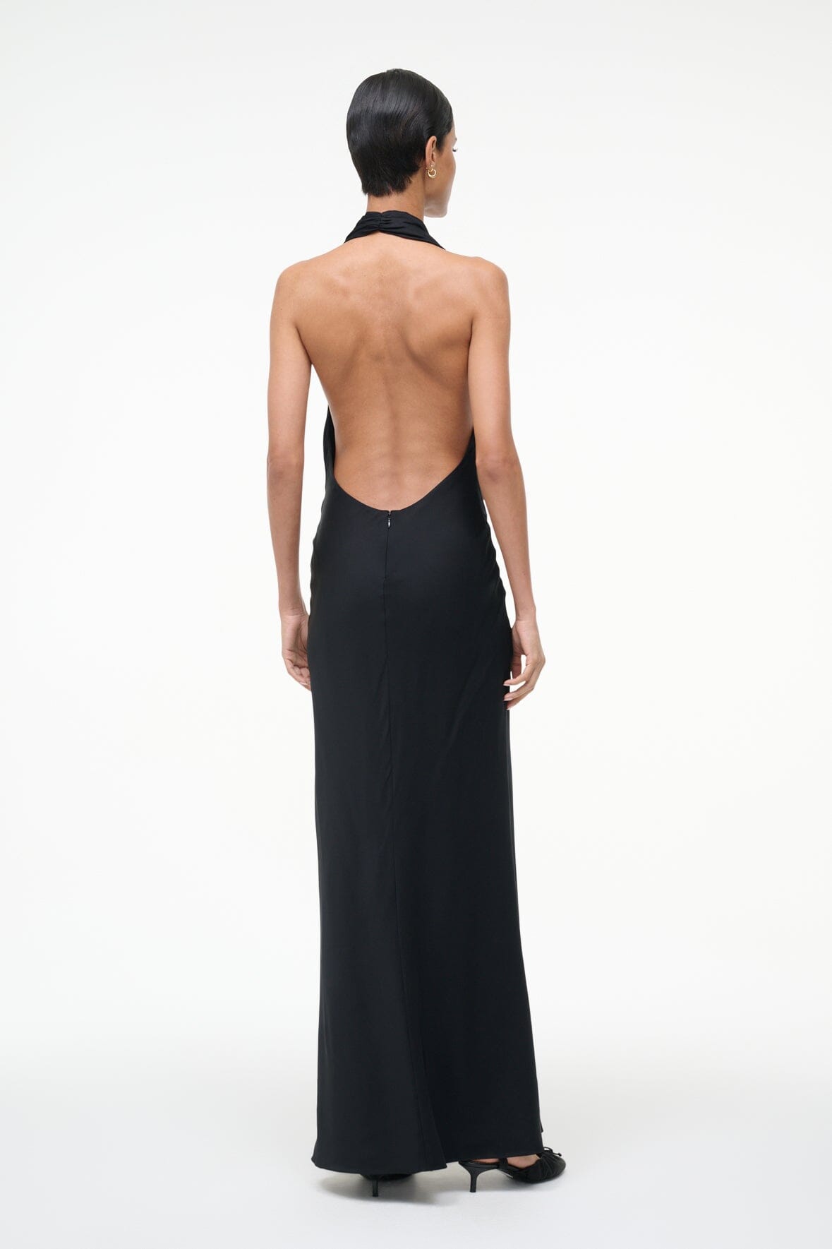 STAUD Clothing Poppi Silk Dress Black