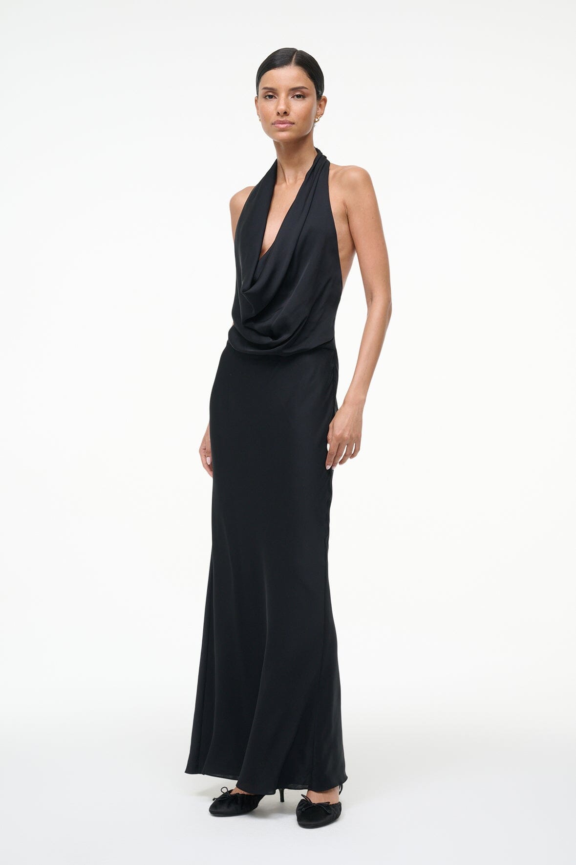 STAUD Clothing Poppi Silk Dress Black