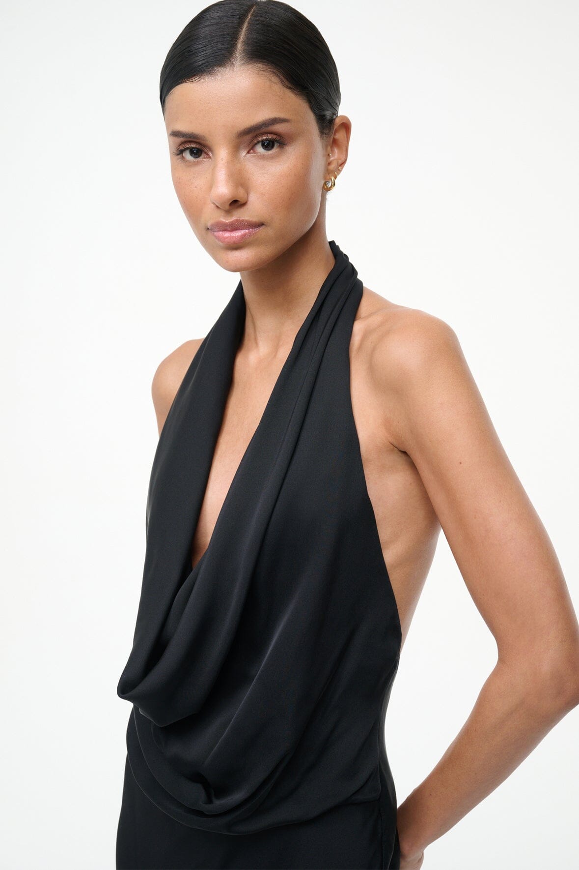 STAUD Clothing Poppi Silk Dress Black