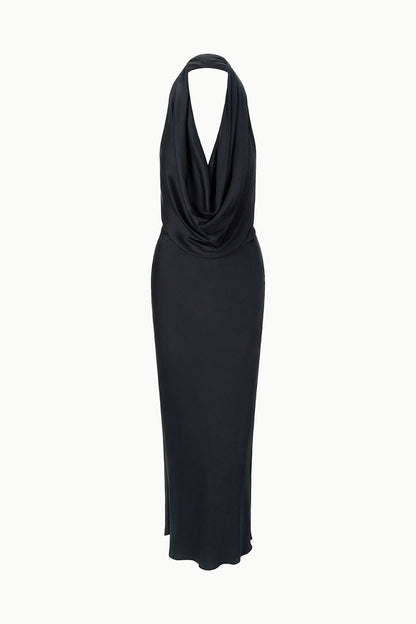 STAUD Clothing Poppi Silk Dress Black