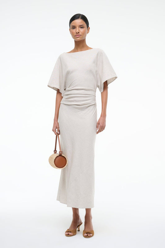 STAUD Clothing Amelie Linen Dress Natural