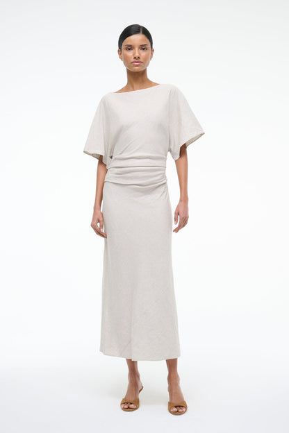 STAUD Clothing Amelie Linen Dress Natural