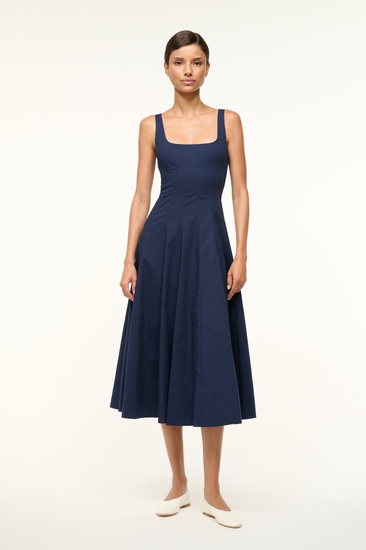 STAUD Clothing Wells Dress Navy 1