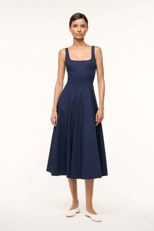 STAUD Clothing Wells Dress Navy 1