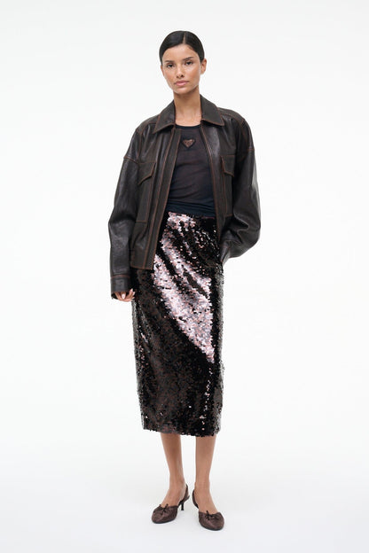 STAUD Sale Ciara Skirt Espresso Black