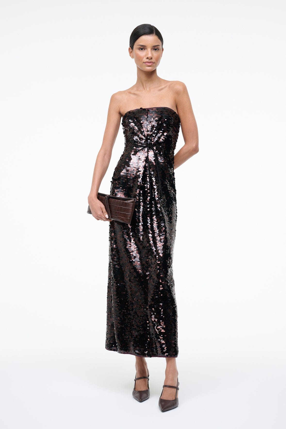 STAUD Sale Cece Dress Espresso Black