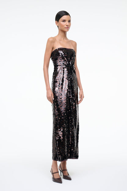 STAUD Sale Cece Dress Espresso Black
