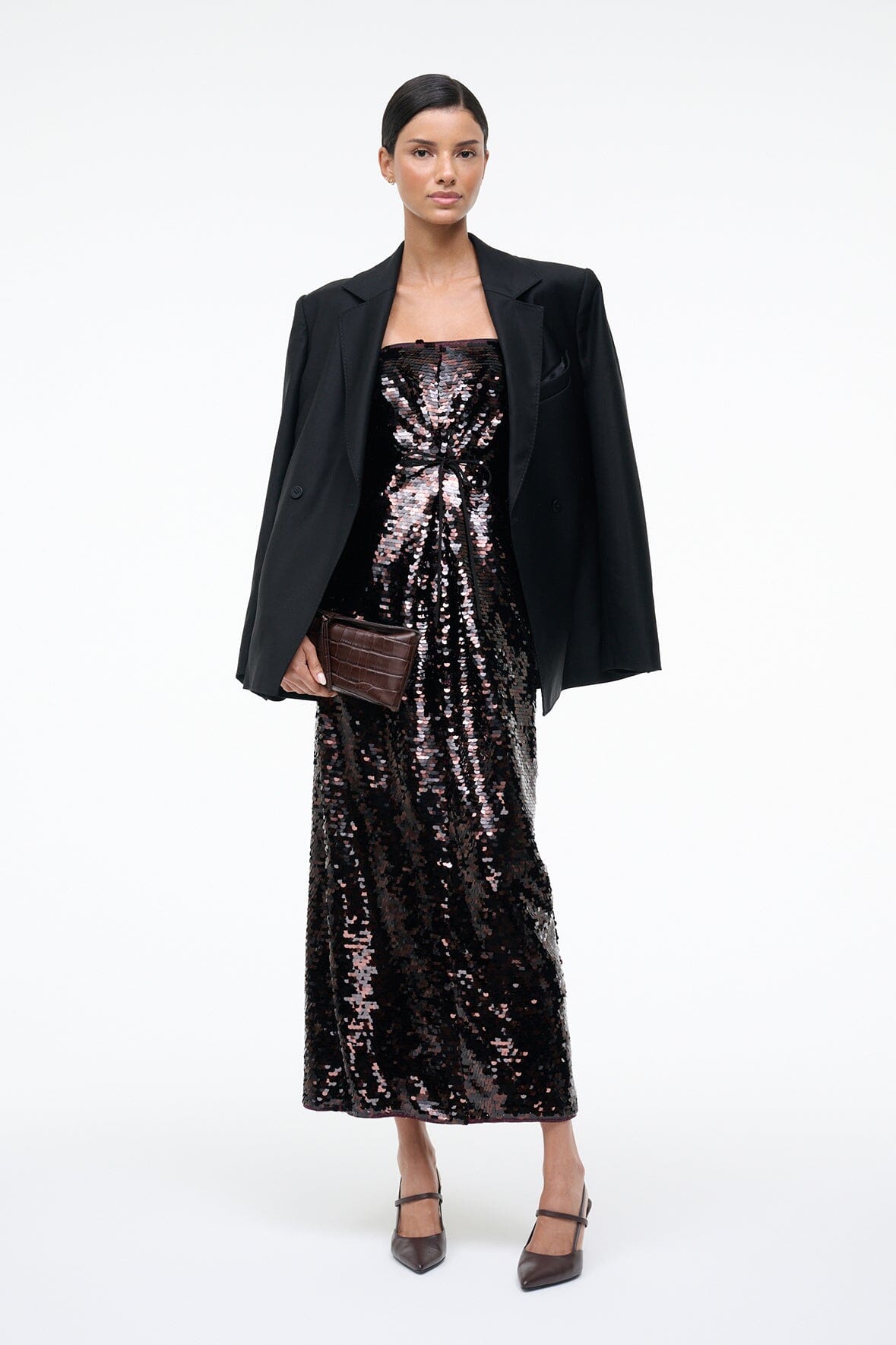 STAUD Sale Cece Dress Espresso Black