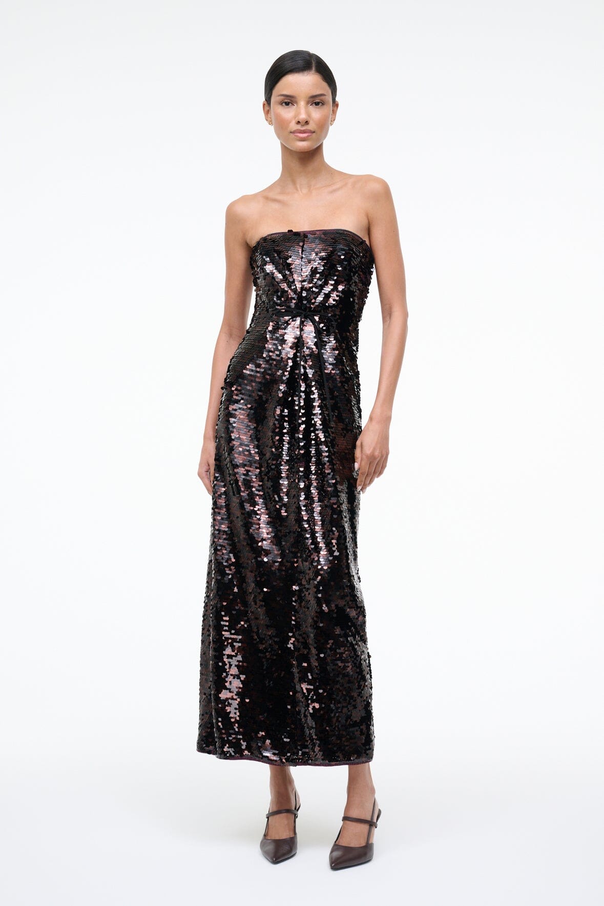 STAUD Sale Cece Dress Espresso Black