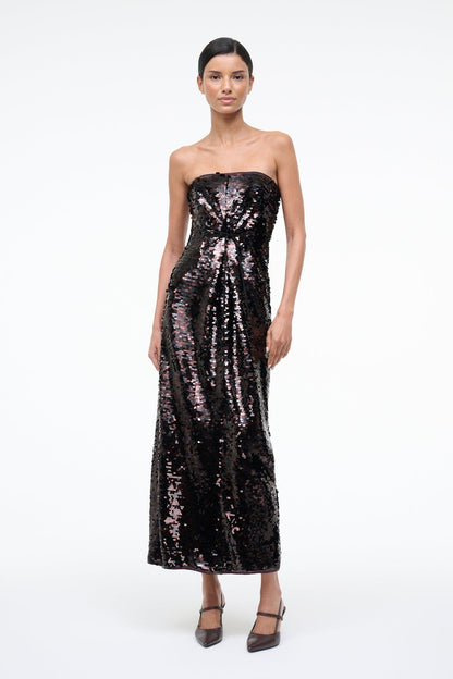 STAUD Sale Cece Dress Espresso Black
