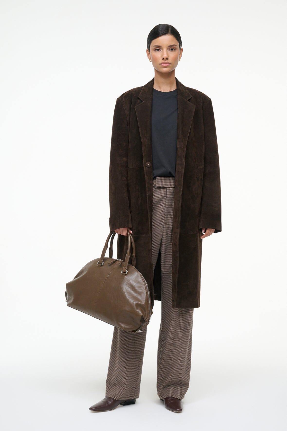 STAUD Sale Sabine Suede Jacket Espresso