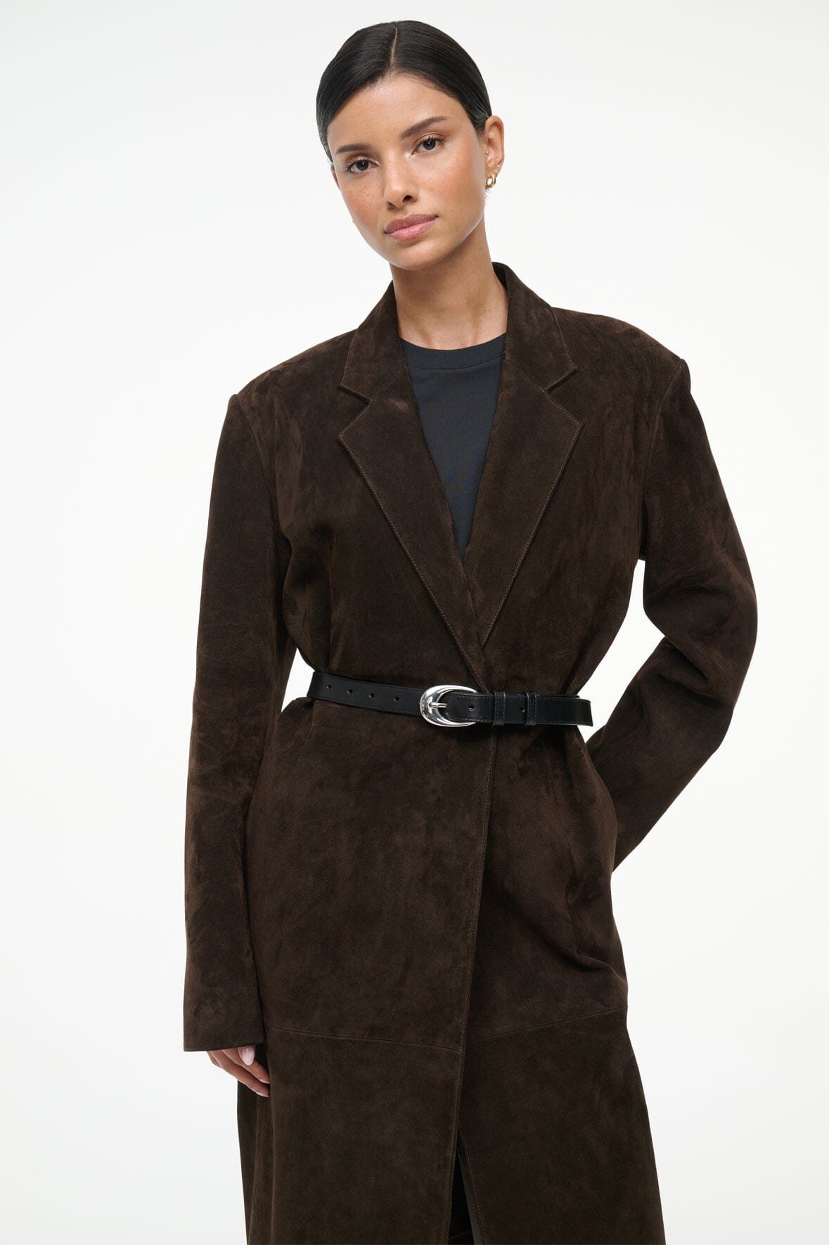 STAUD Sale Sabine Suede Jacket Espresso