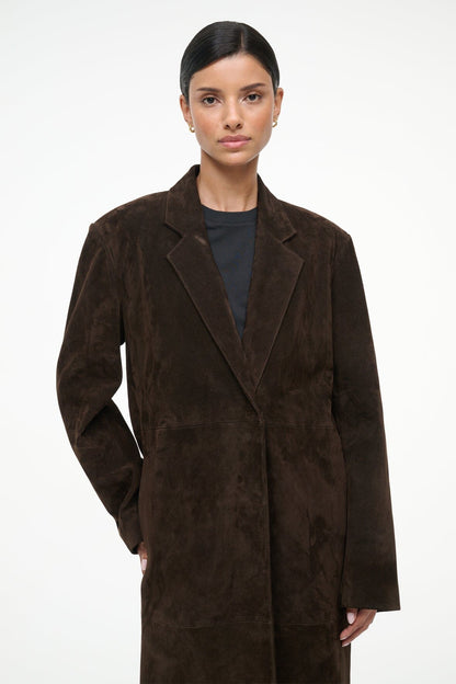 STAUD Sale Sabine Suede Jacket Espresso