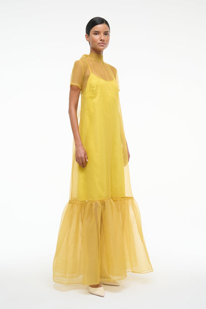 STAUD Sale Calluna Dress Chartreuse