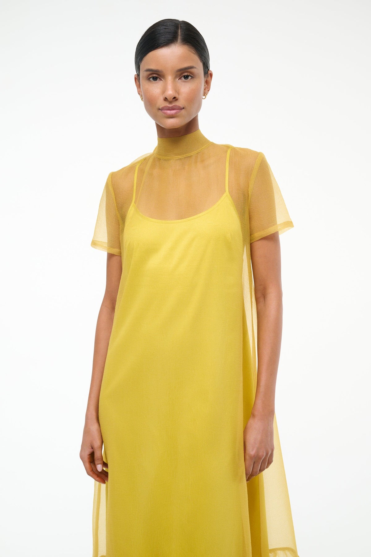 STAUD Sale Calluna Dress Chartreuse