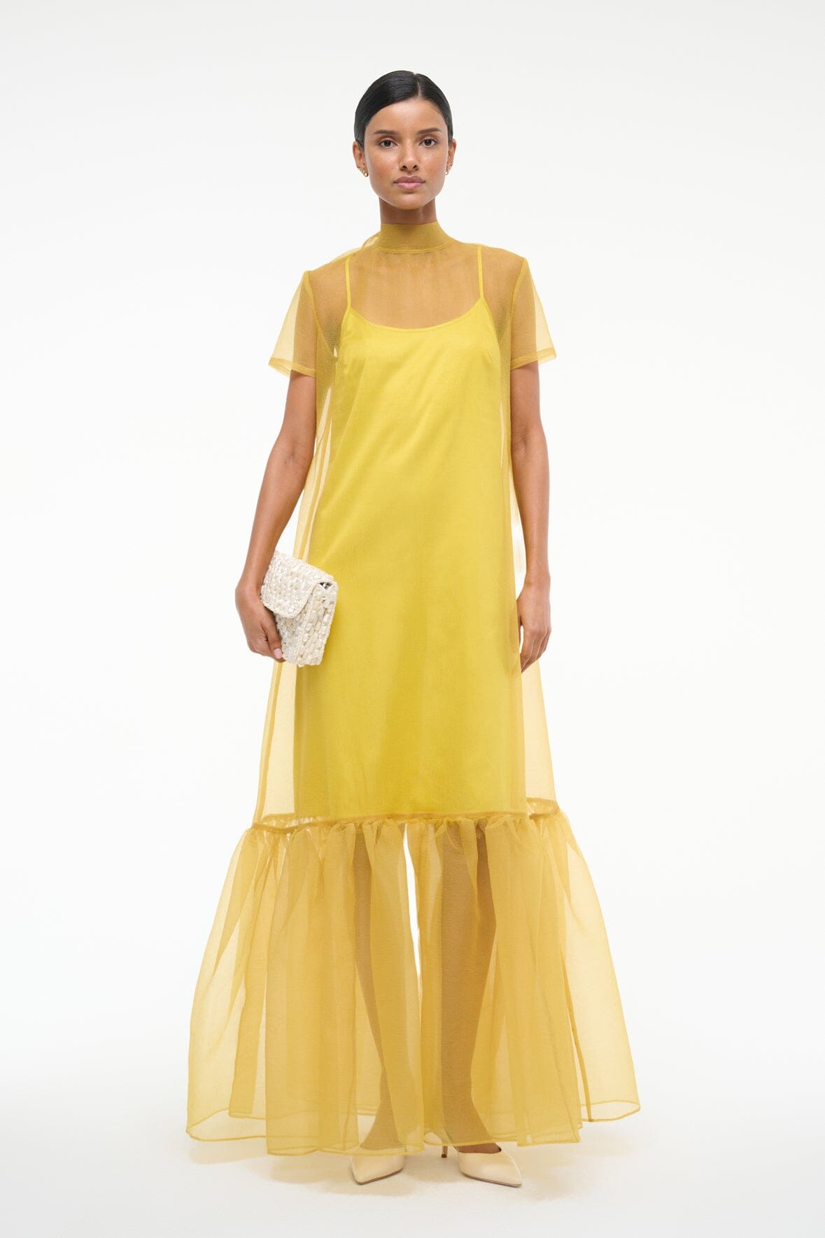STAUD Sale Calluna Dress Chartreuse