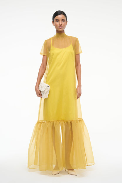 STAUD Sale Calluna Dress Chartreuse