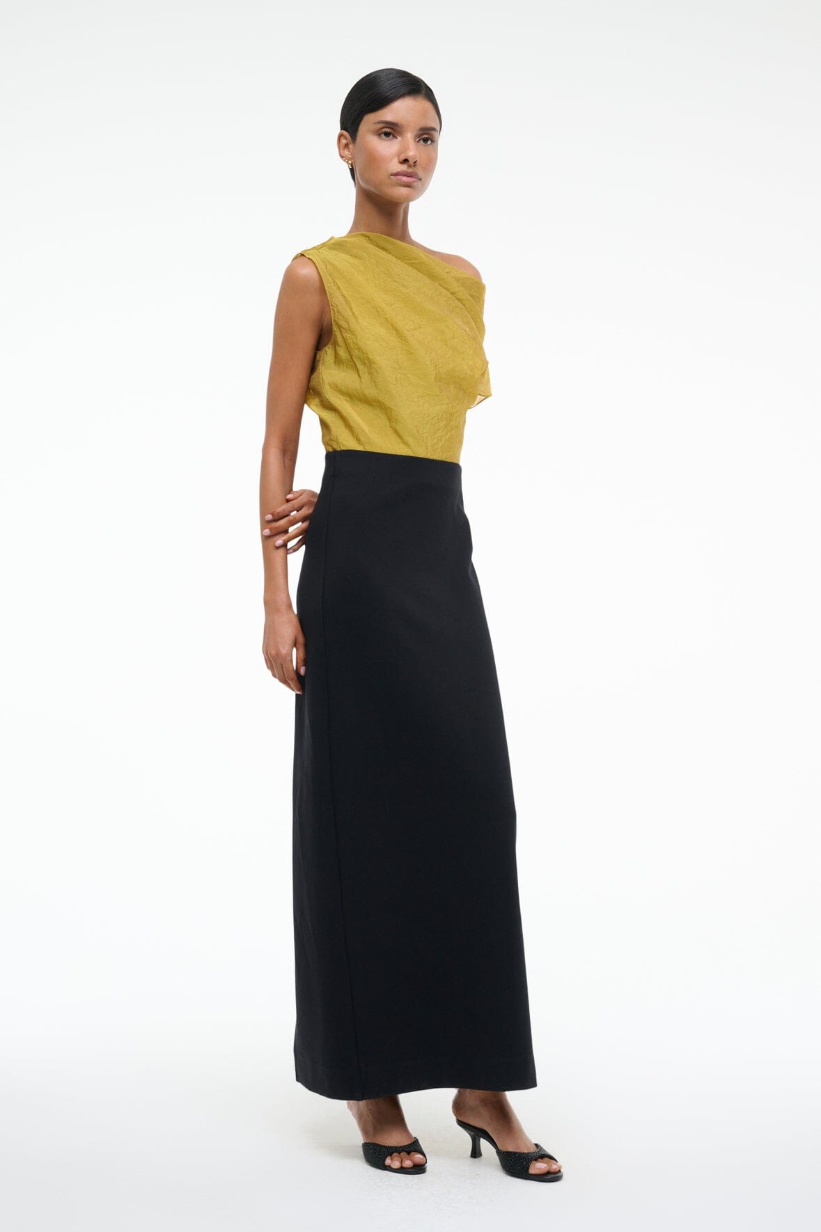STAUD Sale Topaz Dress Chartreuse/Black