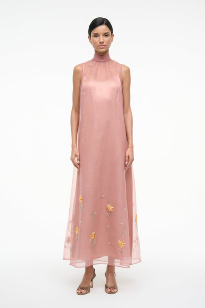 STAUD Sale Albee Dress In Dahlia Daydream Pink - Organza Evening Gown