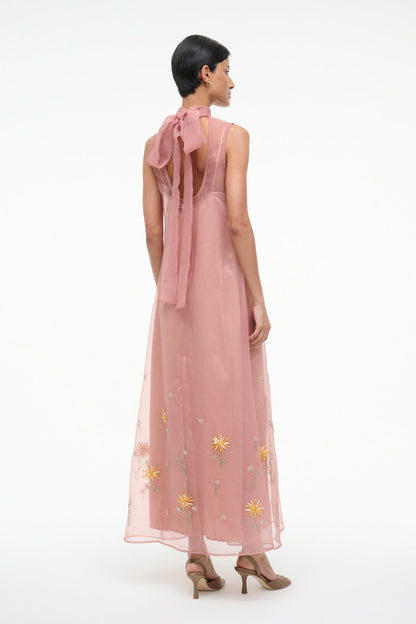 STAUD Sale Albee Dress In Dahlia Daydream Pink - Organza Evening Gown
