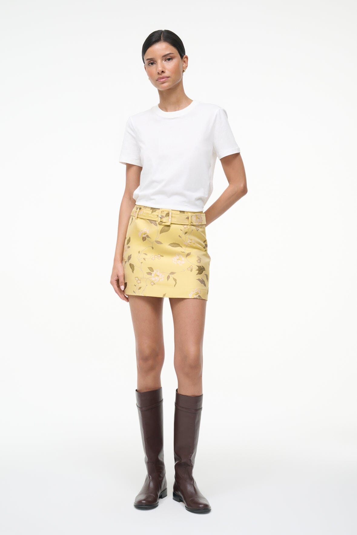 STAUD Sale Reese Skirt Wildflowers