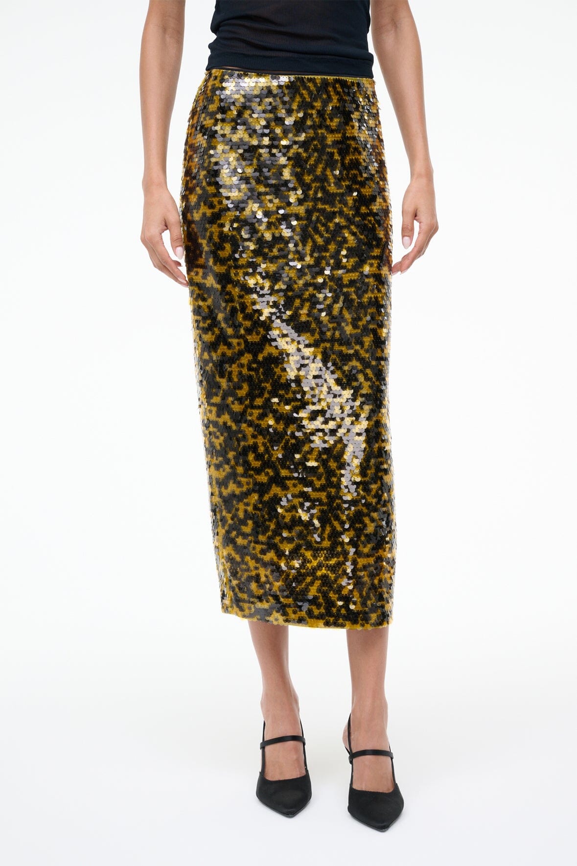 STAUD Sale Ciara Skirt Turmeric Black