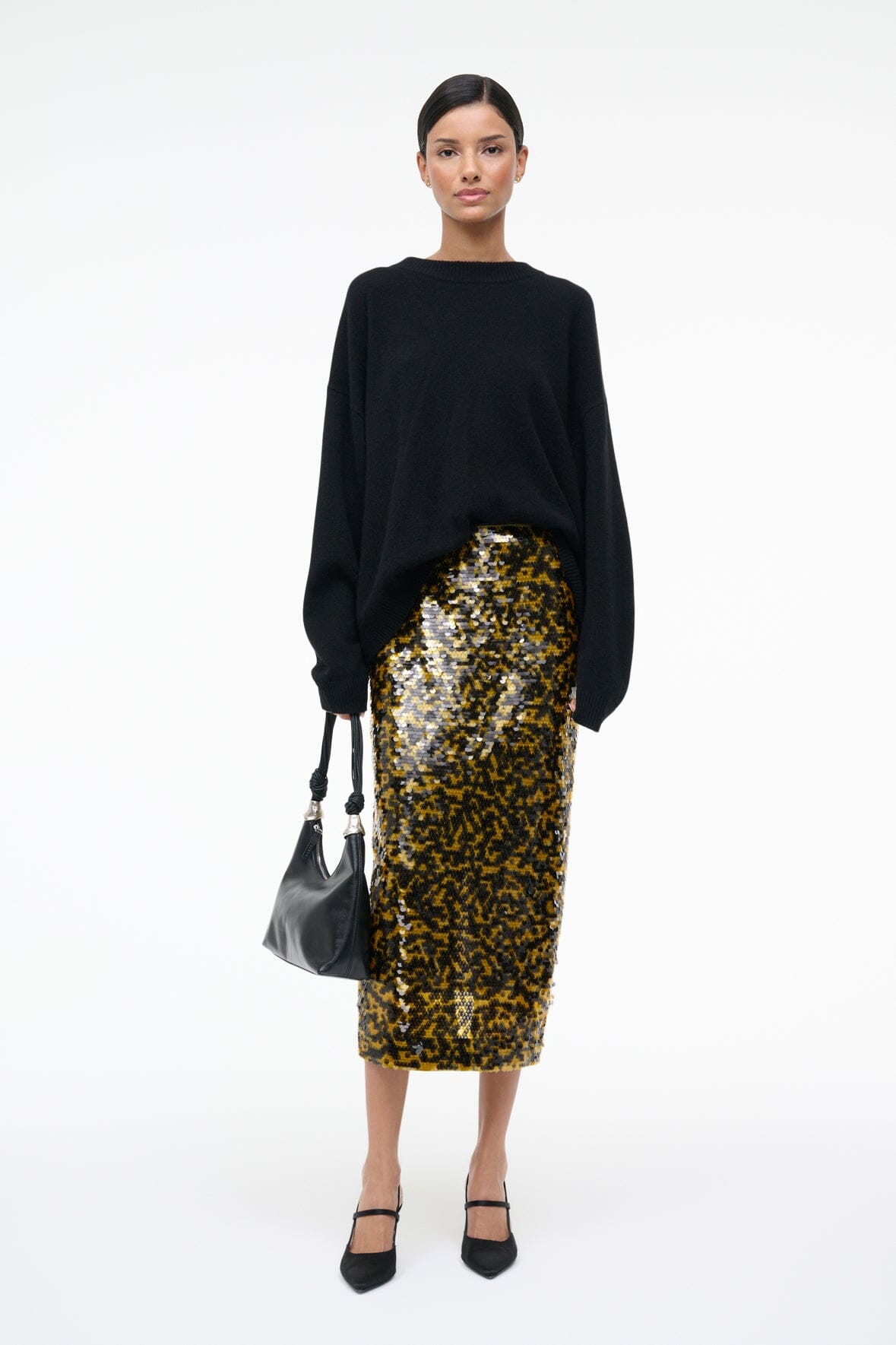 STAUD Sale Ciara Skirt Turmeric Black