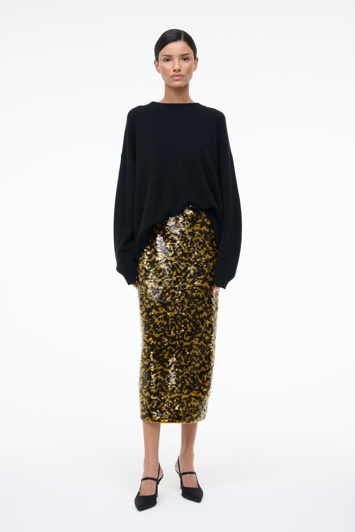 STAUD Sale Ciara Skirt Turmeric Black