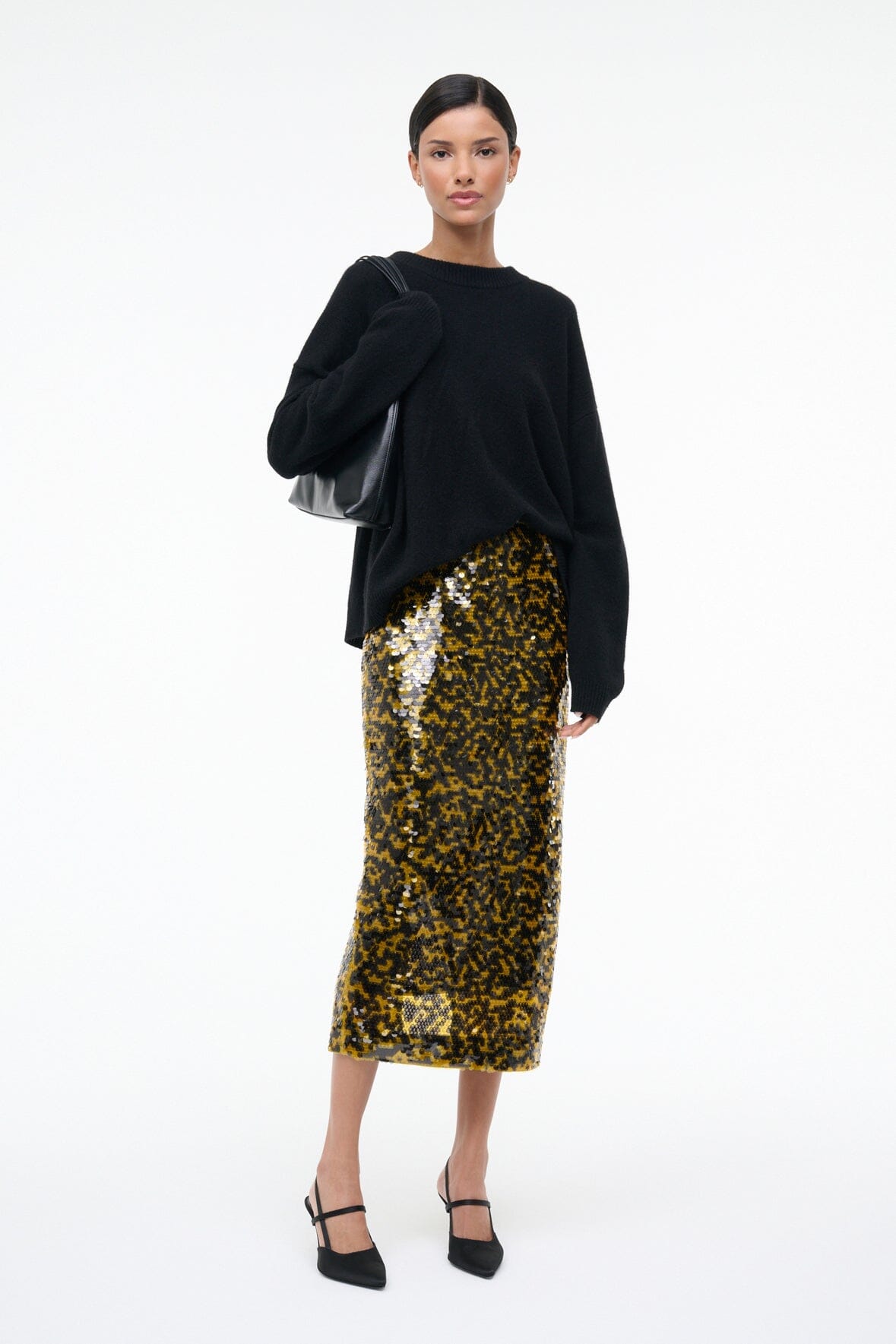 STAUD Sale Ciara Skirt Turmeric Black