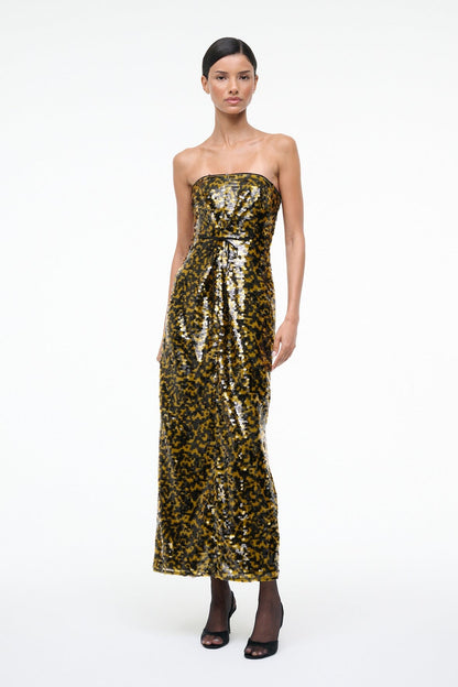 STAUD Sale Cece Dress Turmeric Black