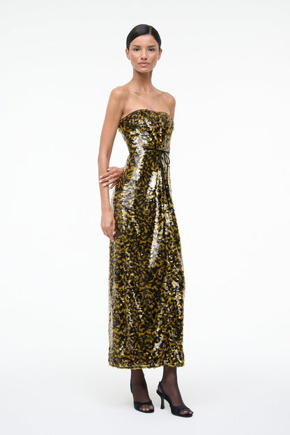 STAUD Sale Cece Dress Turmeric Black