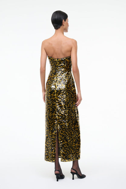 STAUD Sale Cece Dress Turmeric Black