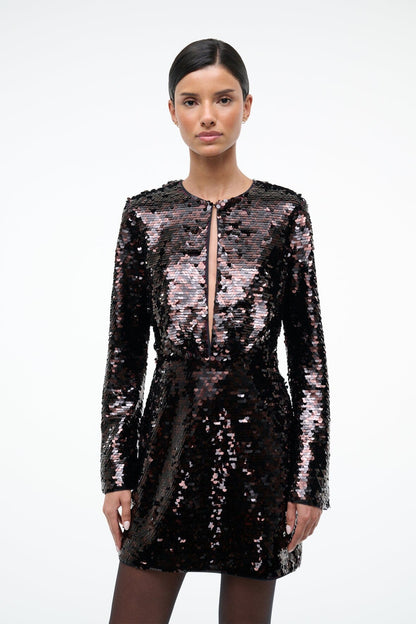 STAUD Sale Fifi Dress Espresso Black