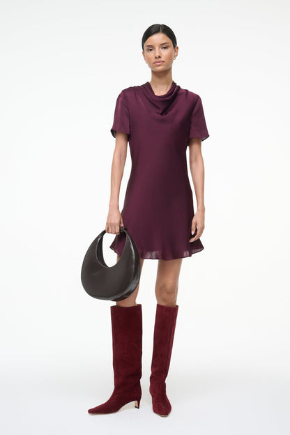 STAUD Sale Iris Silk Dress Syrah