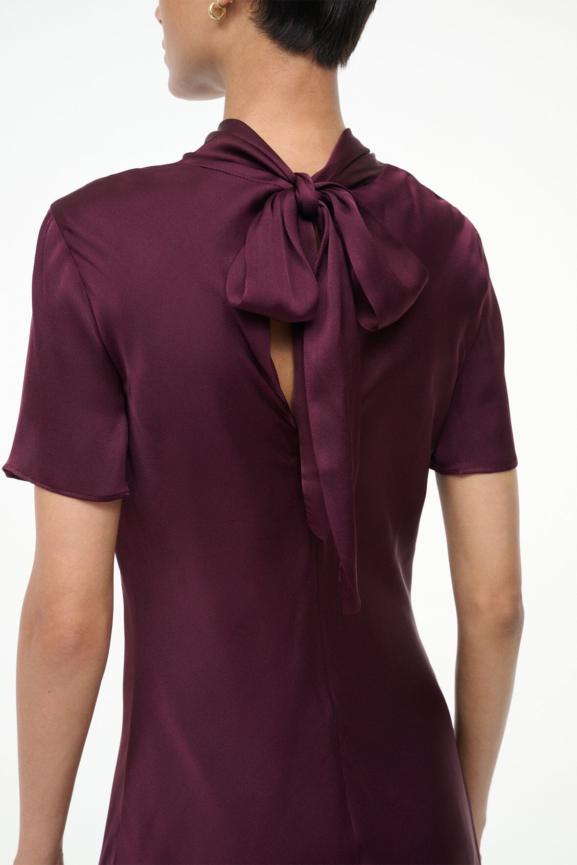 STAUD Sale Iris Silk Dress Syrah