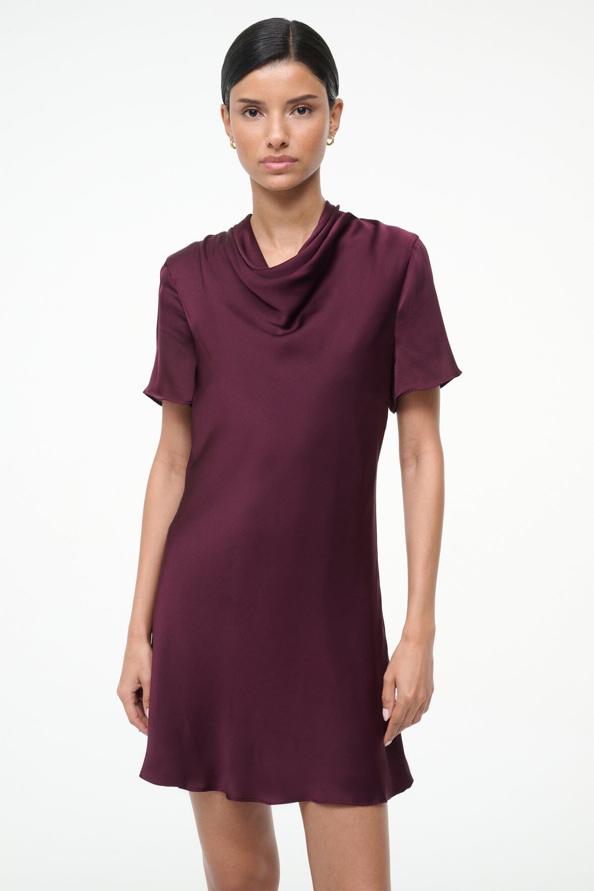 STAUD Sale Iris Silk Dress Syrah