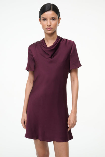 STAUD Sale Iris Silk Dress Syrah