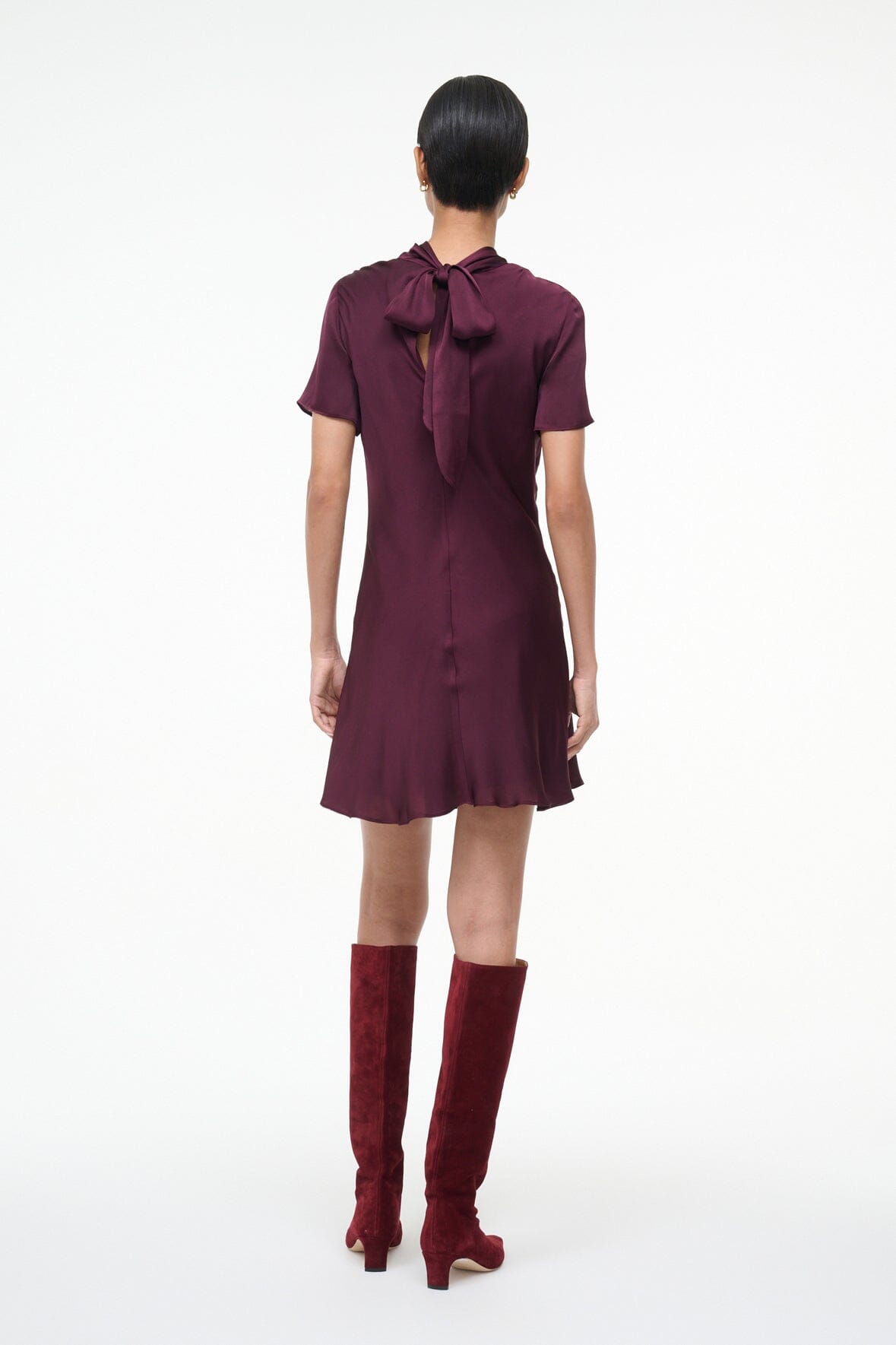 STAUD Sale Iris Silk Dress Syrah