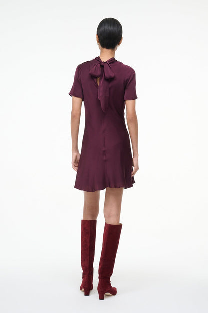 STAUD Sale Iris Silk Dress Syrah