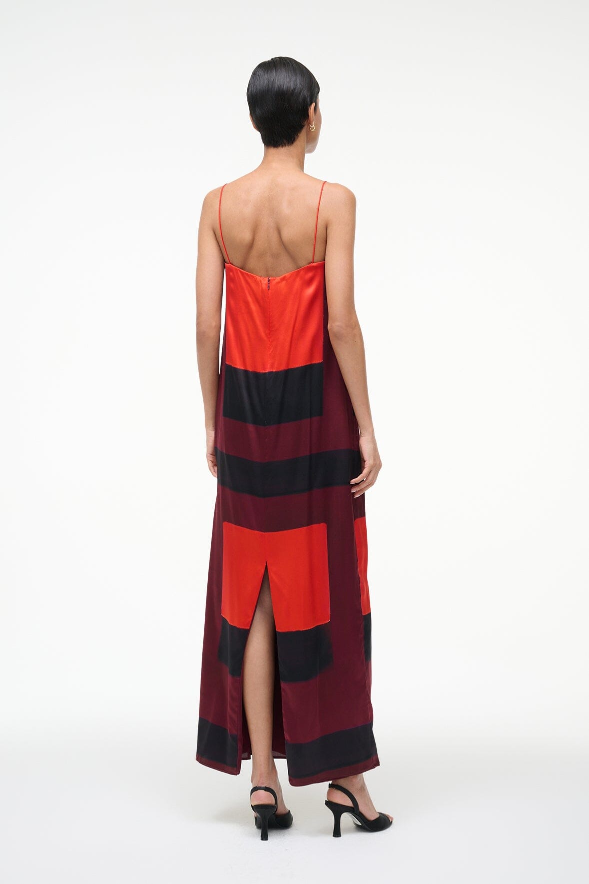 STAUD Sale Mae Silk Dress Ruby Prism