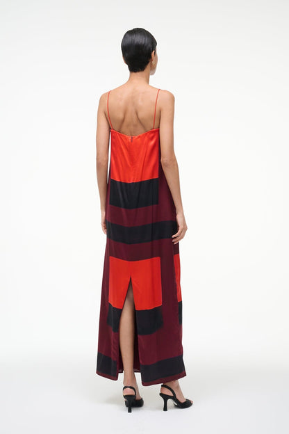 STAUD Sale Mae Silk Dress Ruby Prism