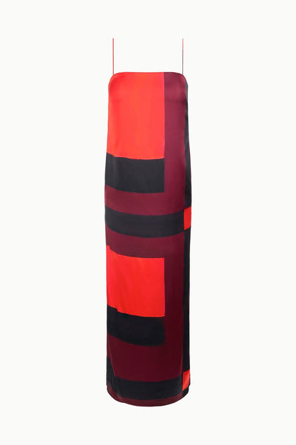 STAUD Sale Mae Silk Dress Ruby Prism