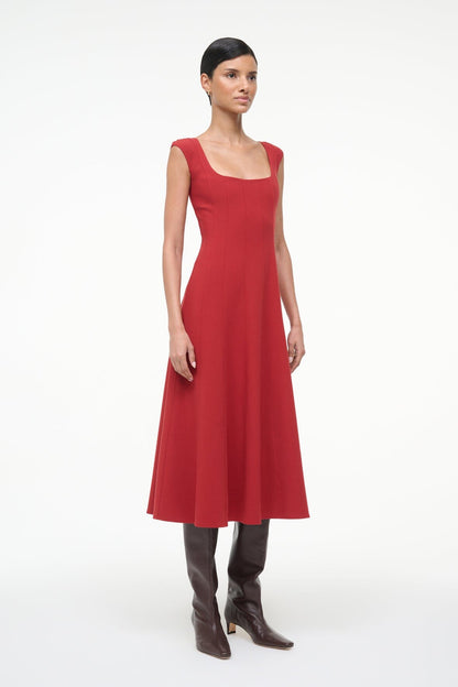 STAUD Sale Charlotte Dress Rouge